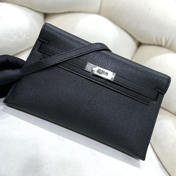 エルメスコピー通販 HERMES ケリーエラン 黒 ブラック シェブルミゾル シルバー金具 ケリーエラン H085885CK89 ケリーエラン 黒 - 画像 (2)