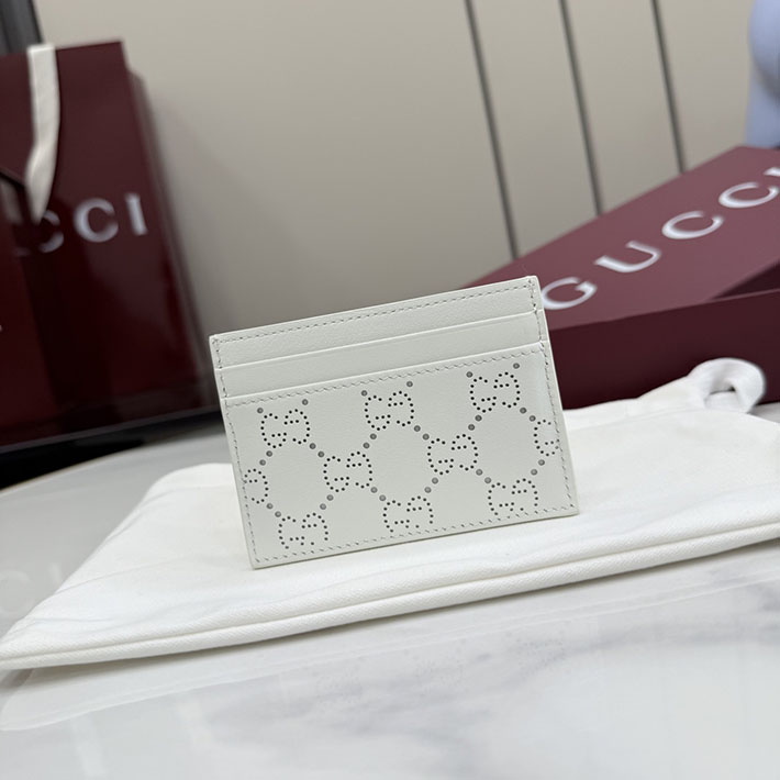 グッチ カードケース 人気 GUCCI パーフォレイテッド GG カードケース ホワイト 876084 AAG3G 9214 グッチ カードケース アウトレット - 画像 (9)