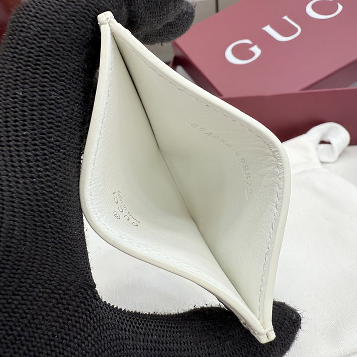グッチ カードケース 人気 GUCCI パーフォレイテッド GG カードケース ホワイト 876084 AAG3G 9214 グッチ カードケース アウトレット - 画像 (4)