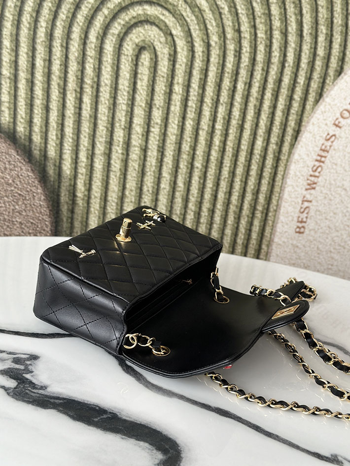 シャネル 新作バッグ 2026 CHANEL 11.12 クラシック ハンドバッグ ブラック AS1116-B24048-94305 シャネル バッグ マトラッセ ミニ - 画像 (4)