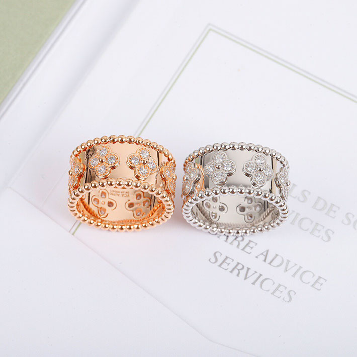 最高級ヴァンクリーフスーパーコピー VanCleef&Arpels ペルレ クローバー リング ローズゴールド ダイヤモンド スモールモデル VCARO9NB49 ヴァン クリーフ 指輪 ペルレ - 画像 (9)