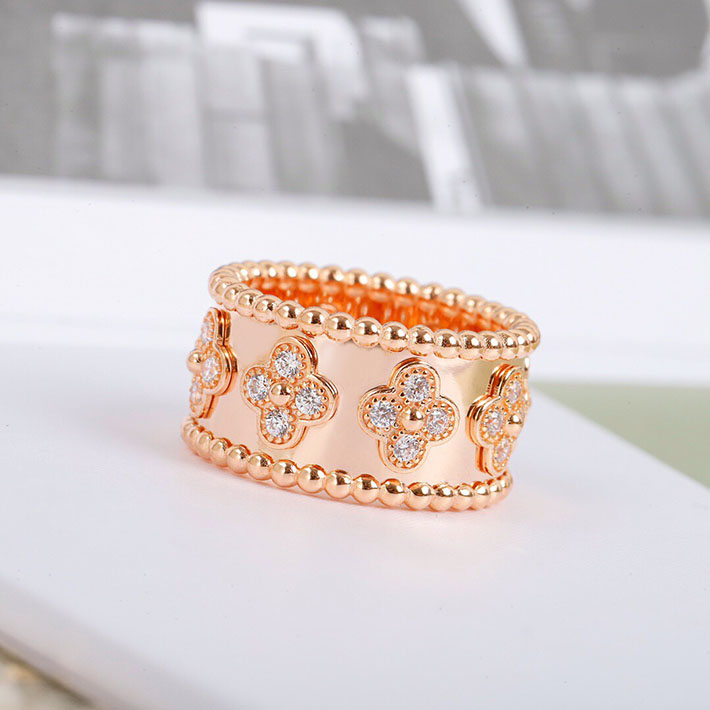 最高級ヴァンクリーフスーパーコピー VanCleef&Arpels ペルレ クローバー リング ローズゴールド ダイヤモンド スモールモデル VCARO9NB49 ヴァン クリーフ 指輪 ペルレ - 画像 (8)