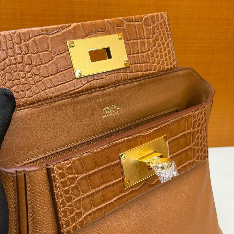 エルメスコピー通販 HERMES ミニ ヴァンキャトル ゴールド ヴォー・ヴォリュプト/クロコダイル ゴールド金具 2634605 ヴァンキャトル ミニ 定価 - 画像 (5)