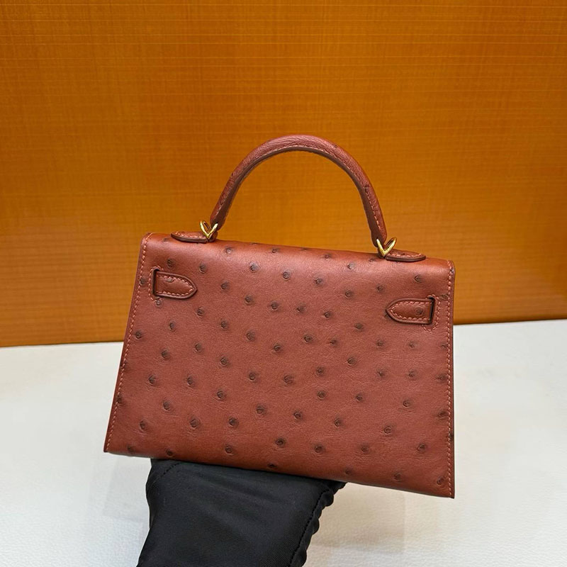エルメスコピー通販 HERMES ケリーミニ2 外縫い ミール オーストリッチ ゴールド金具 H071946CC31 エルメス ミニケリー 定価 - 画像 (8)