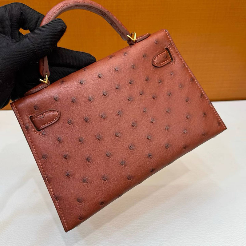 エルメスコピー通販 HERMES ケリーミニ2 外縫い ミール オーストリッチ ゴールド金具 H071946CC31 エルメス ミニケリー 定価 - 画像 (7)