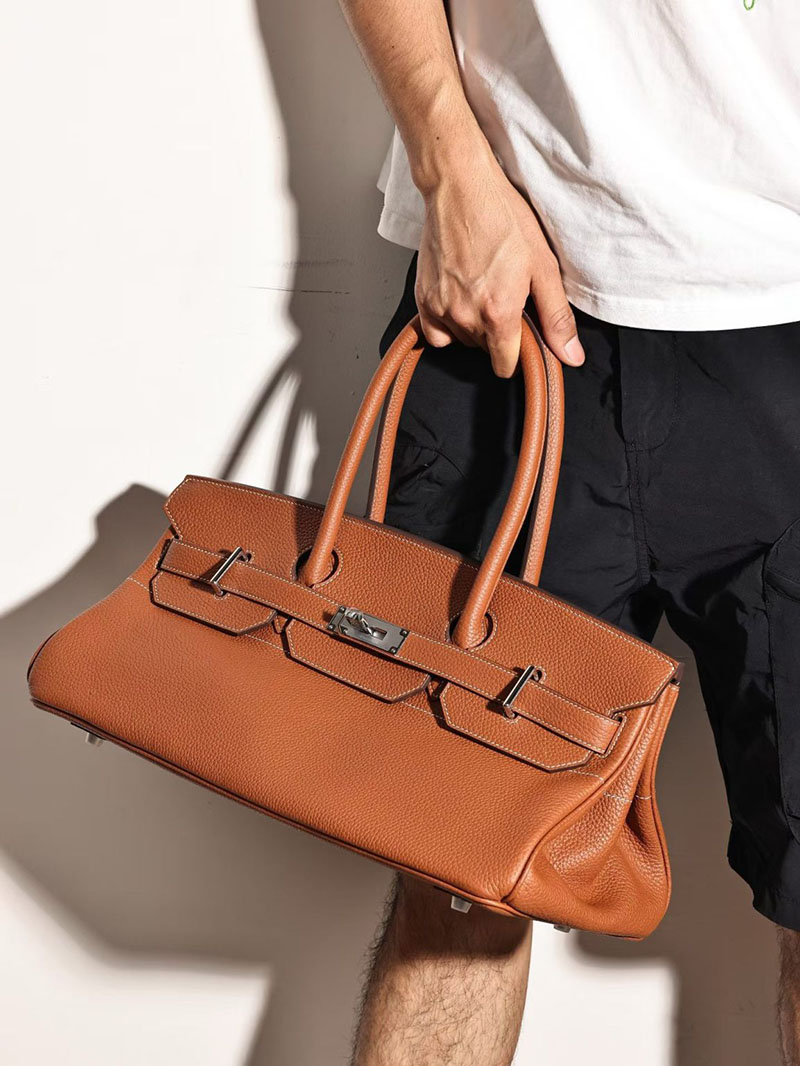 エルメスコピー通販 HERMES ショルダーバーキン42 ゴールド トリヨンクレマンス シルバー金具 H044927CK37 エルメス バーキン メンズ - 画像 (3)