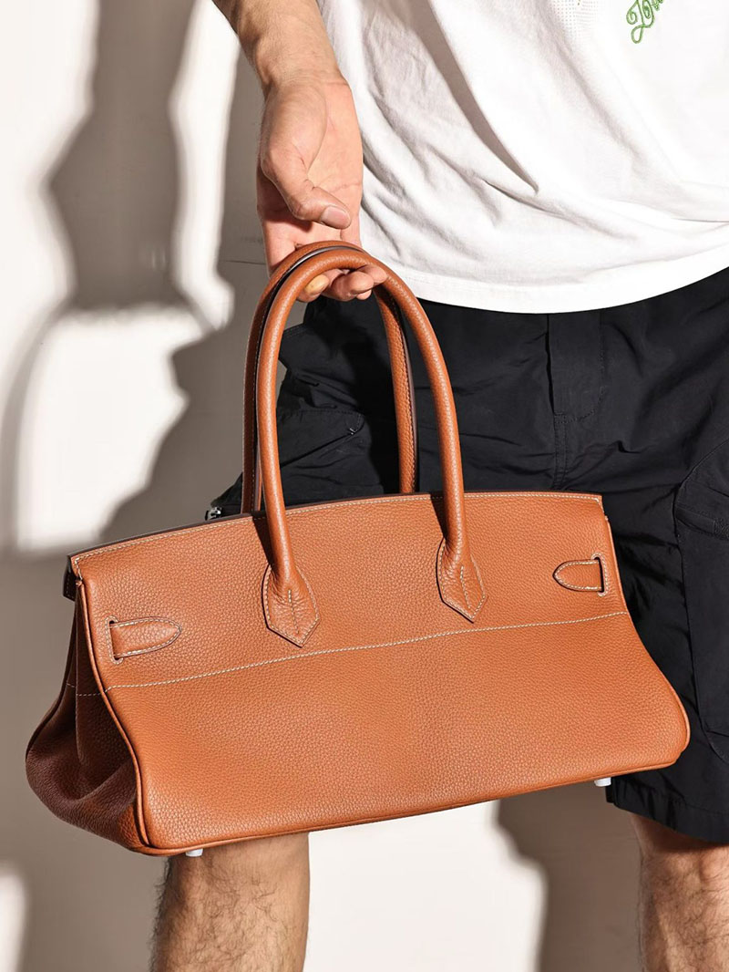 エルメスコピー通販 HERMES ショルダーバーキン42 ゴールド トリヨンクレマンス シルバー金具 H044927CK37 エルメス バーキン メンズ - 画像 (2)