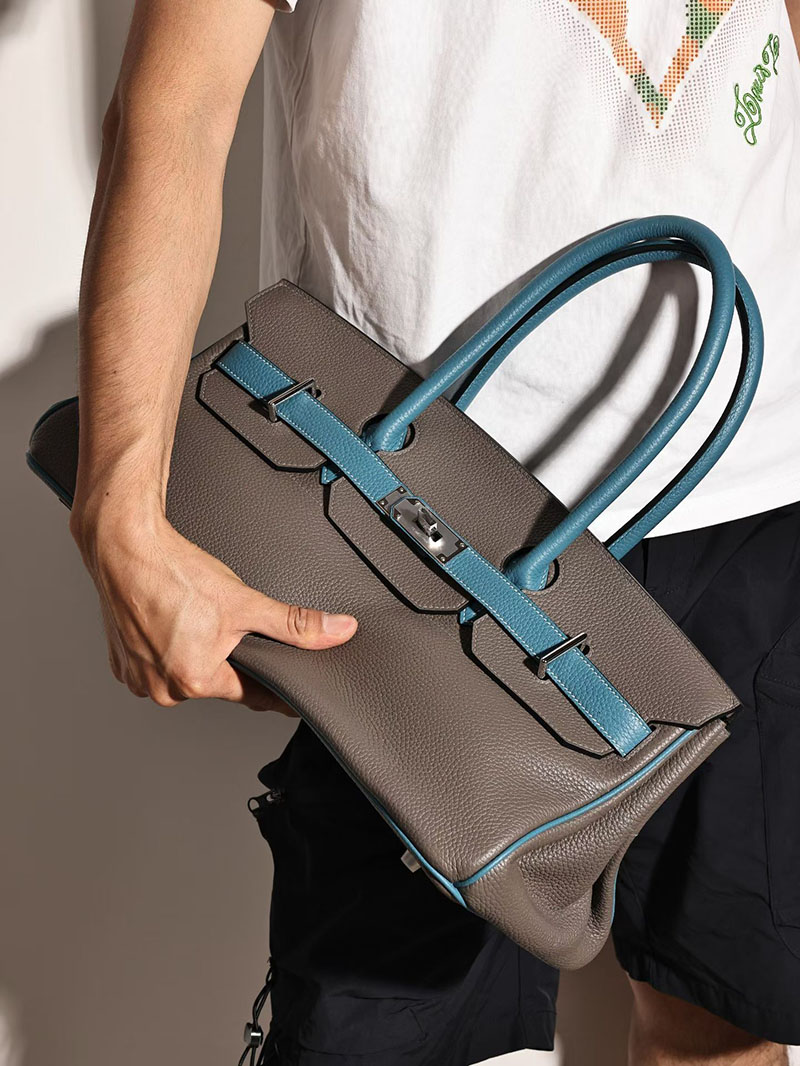 エルメスコピー通販 HERMES ショルダーバーキン42 エタン/ブルージーン トリヨンクレマンス シルバー金具 2634627 ショルダーバーキン29 定価 - 画像 (4)