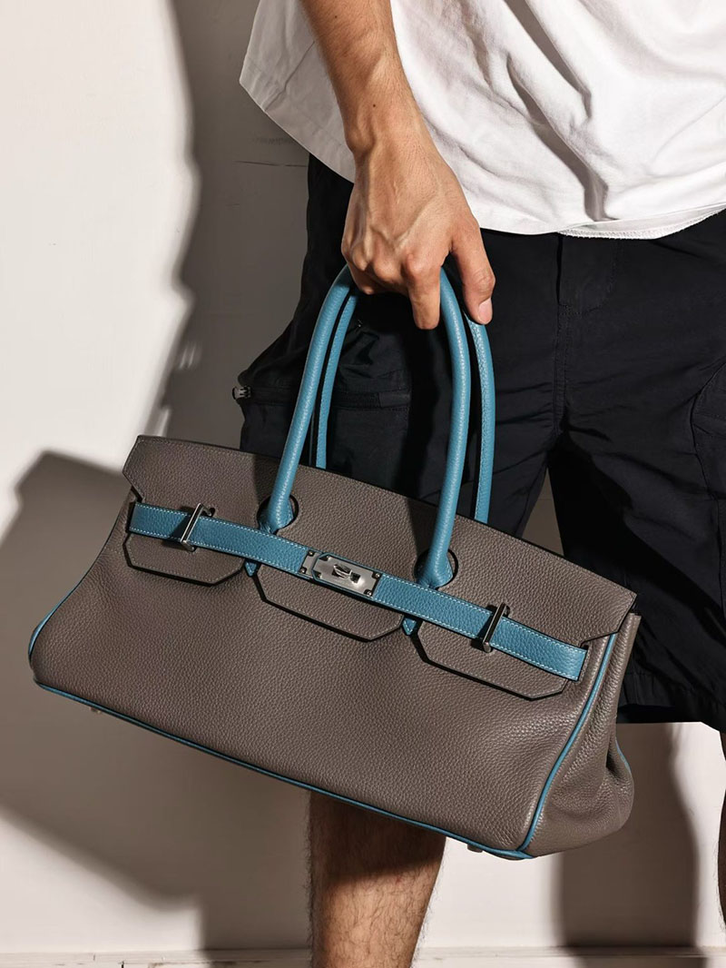 エルメスコピー通販 HERMES ショルダーバーキン42 エタン/ブルージーン トリヨンクレマンス シルバー金具 2634627 ショルダーバーキン29 定価 - 画像 (2)