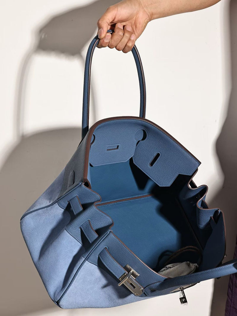 HERMES ショルダーバーキン42 ブルーアガット/ブルーブライトン トゴ/ヴォー・グリズリー シルバー金具 2634632 ショルダーバーキン42 定価 - 画像 (5)