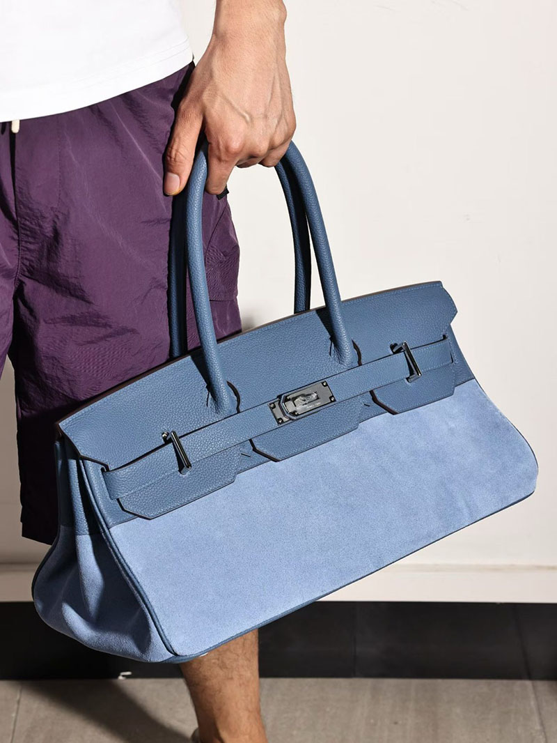 HERMES ショルダーバーキン42 ブルーアガット/ブルーブライトン トゴ/ヴォー・グリズリー シルバー金具 2634632 ショルダーバーキン42 定価 - 画像 (2)
