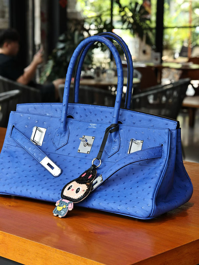 エルメスコピー通販 HERMES ショルダーバーキン42 ブルーエレクトリック オーストリッチ シルバー金具 H044163CK7T ショルダーバーキン メンズ - 画像 (9)