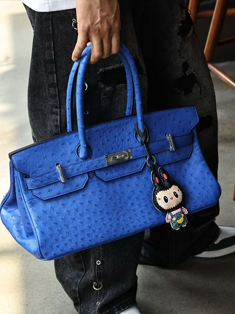 エルメスコピー通販 HERMES ショルダーバーキン42 ブルーエレクトリック オーストリッチ シルバー金具 H044163CK7T ショルダーバーキン メンズ - 画像 (8)
