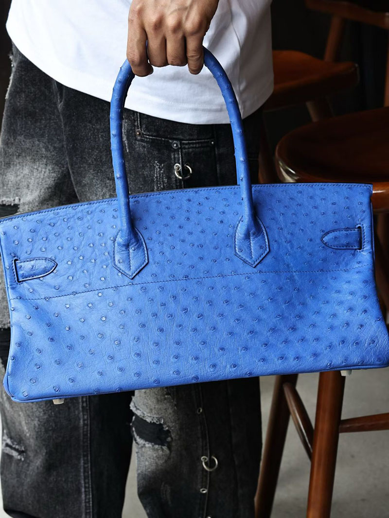 エルメスコピー通販 HERMES ショルダーバーキン42 ブルーエレクトリック オーストリッチ シルバー金具 H044163CK7T ショルダーバーキン メンズ - 画像 (6)