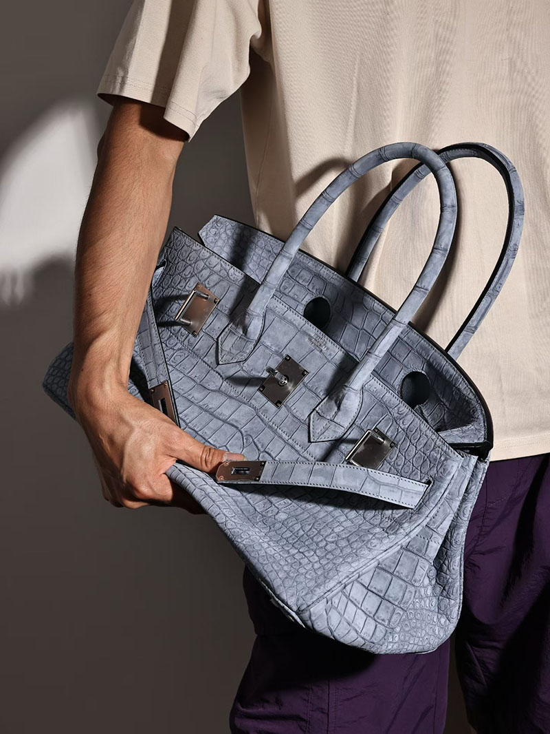 エルメスコピー通販 HERMES ショルダーバーキン42 グリパンタン クロコダイル ニロティカスマット シルバー金具 2634640 ショルダーバーキン クロコダイル - 画像 (9)