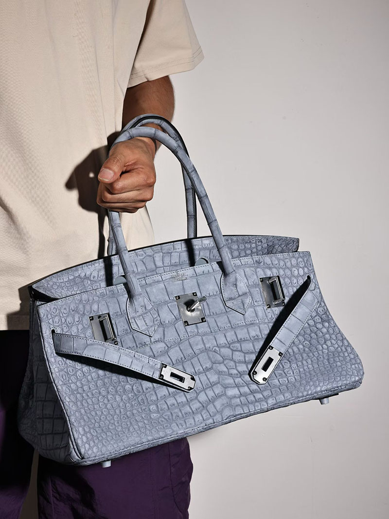 エルメスコピー通販 HERMES ショルダーバーキン42 グリパンタン クロコダイル ニロティカスマット シルバー金具 2634640 ショルダーバーキン クロコダイル - 画像 (8)