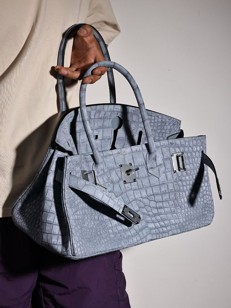 エルメスコピー通販 HERMES ショルダーバーキン42 グリパンタン クロコダイル ニロティカスマット シルバー金具 2634640 ショルダーバーキン クロコダイル - 画像 (5)