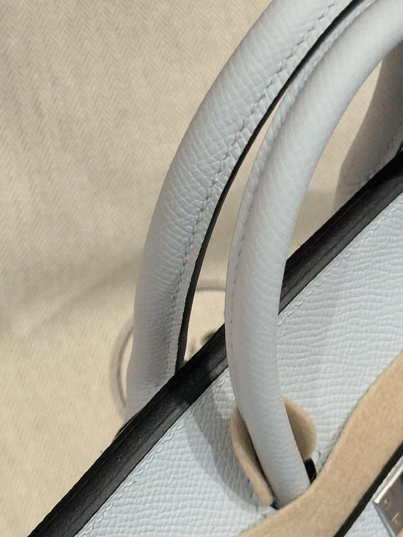 エルメスコピー通販 HERMES バーキン25セリエ ブルーブリュム ヴォーエプソン シルバー金具 H082302CKT0 バーキン 外縫い 25 - 画像 (9)
