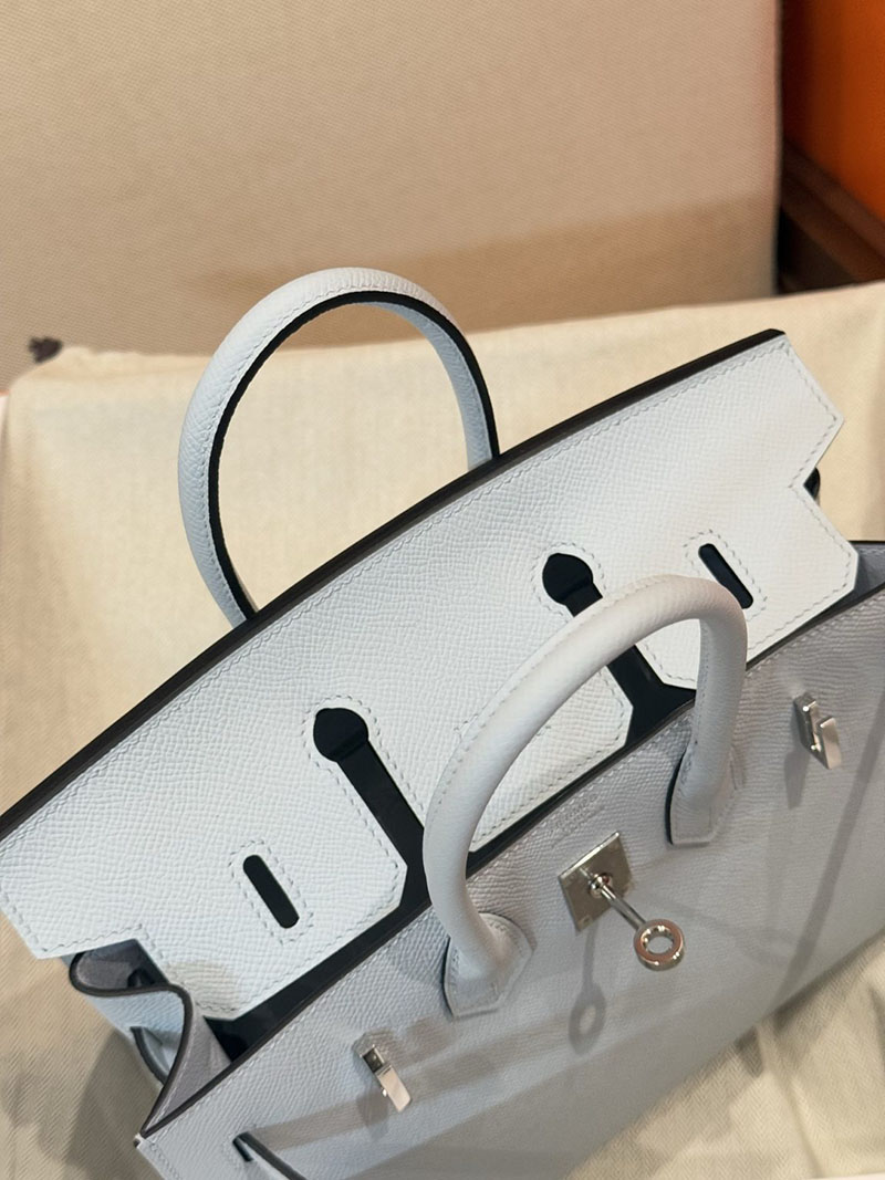 エルメスコピー通販 HERMES バーキン25セリエ ブルーブリュム ヴォーエプソン シルバー金具 H082302CKT0 バーキン 外縫い 25 - 画像 (4)