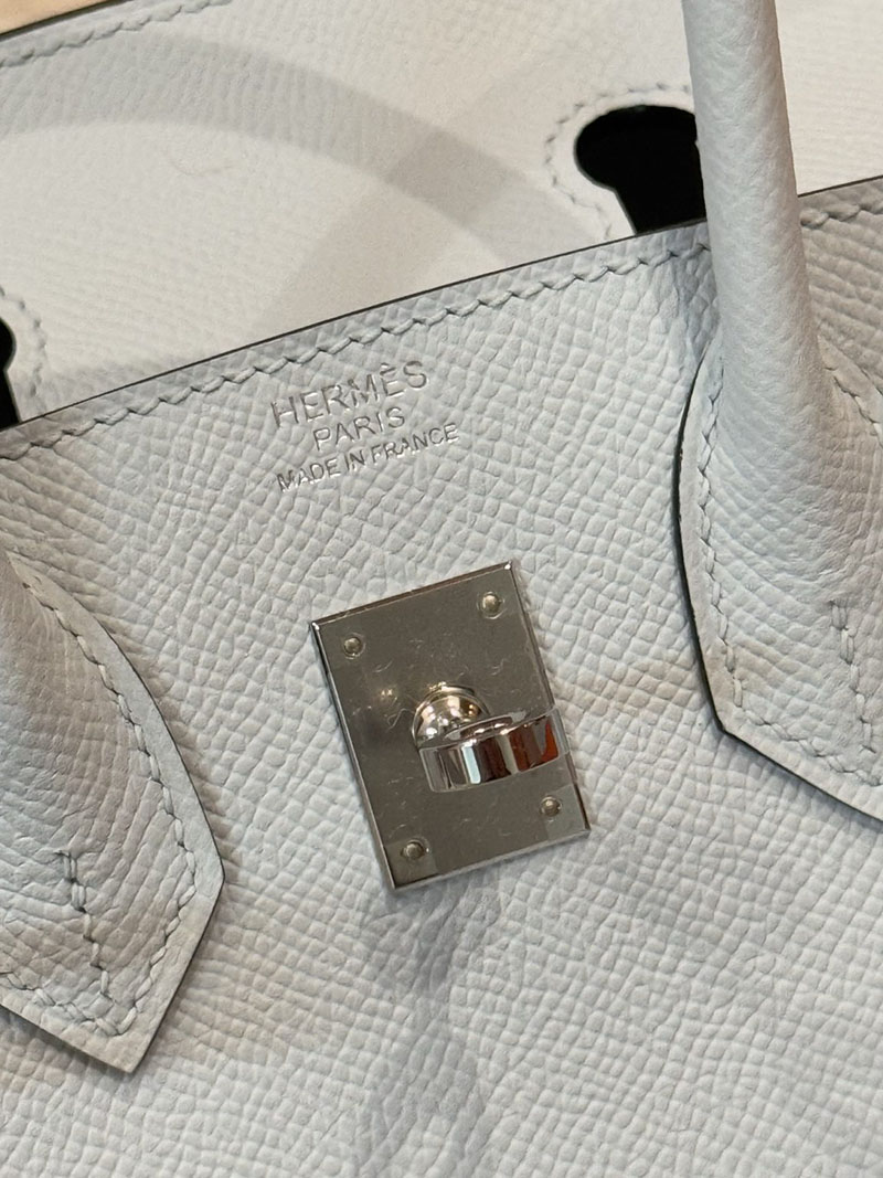エルメスコピー通販 HERMES バーキン25セリエ ブルーブリュム ヴォーエプソン シルバー金具 H082302CKT0 バーキン 外縫い 25 - 画像 (3)
