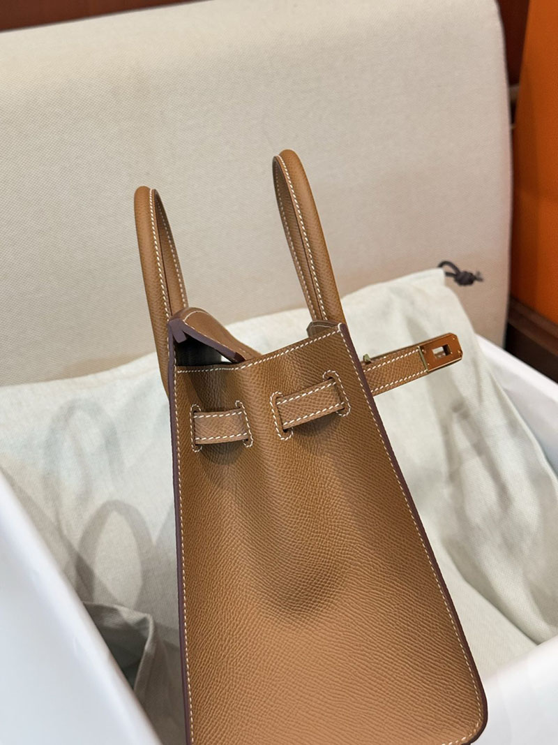 エルメスコピー通販 HERMES バーキン25セリエ ゴールド ヴォーエプソン ゴールド金具 H082302CC37 バーキン 外縫い 定価 - 画像 (4)