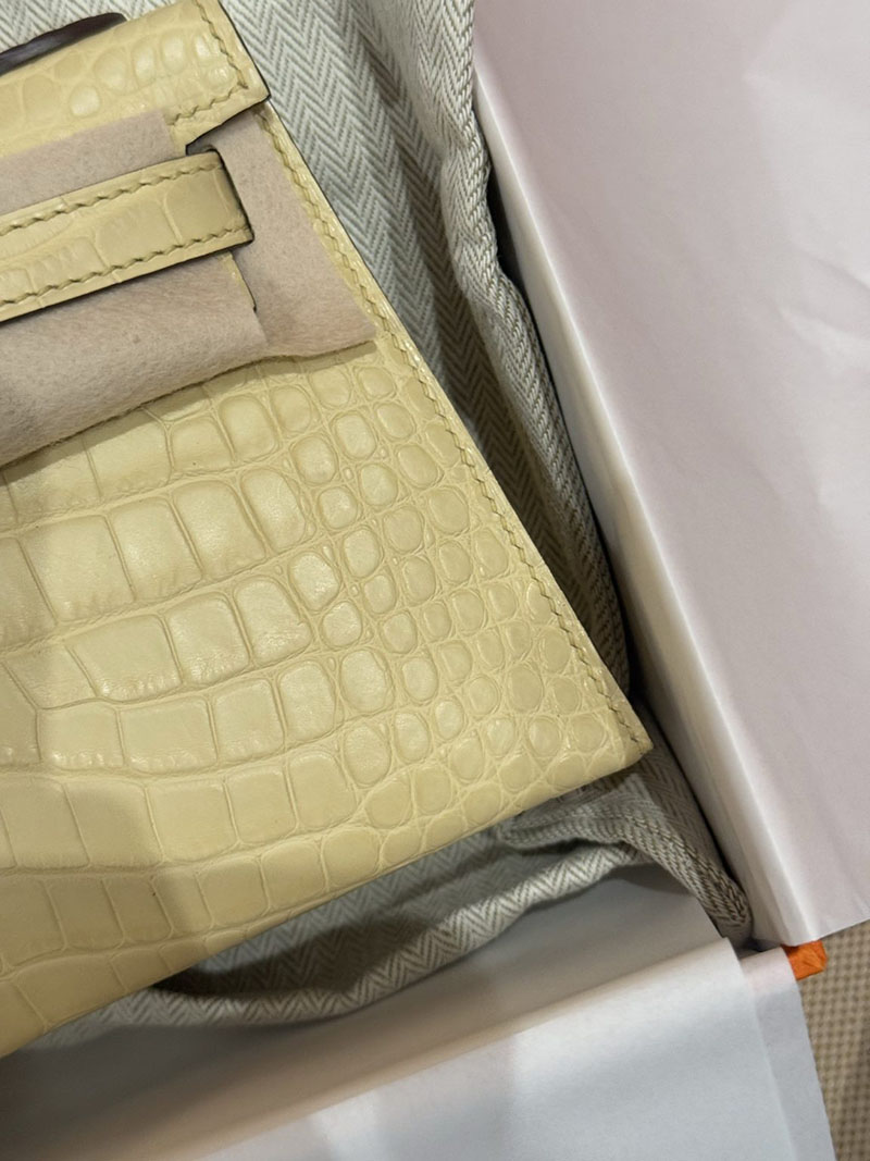 エルメスコピー通販 HERMES ケリーミニ2 外縫い ヴァニラ クロコダイル シルバー金具 H073595CKY1 ミニケリー 人気色 - 画像 (7)