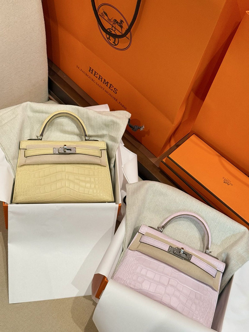 エルメスコピー通販 HERMES ケリーミニ2 外縫い ヴァニラ クロコダイル シルバー金具 H073595CKY1 ミニケリー 人気色 - 画像 (3)
