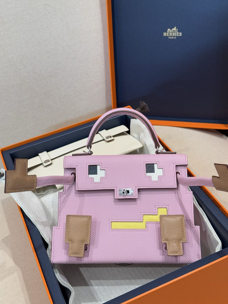エルメスコピー通販 エルメス ケリードールピクト モーヴシルヴェストル×チャイ×ライム×ナタ エプソン シルバー金具 2634664 エルメスケリードールピクト - 画像 (7)