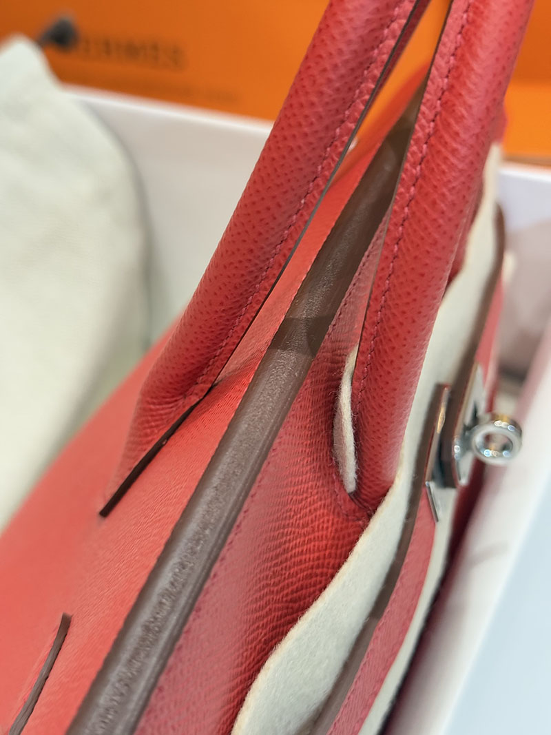 エルメスコピー通販 HERMES Birkin バーキン25 ルージュカザック ヴォーエプソン シルバー金具 2634666 バーキン25 スーパーコピー - 画像 (9)