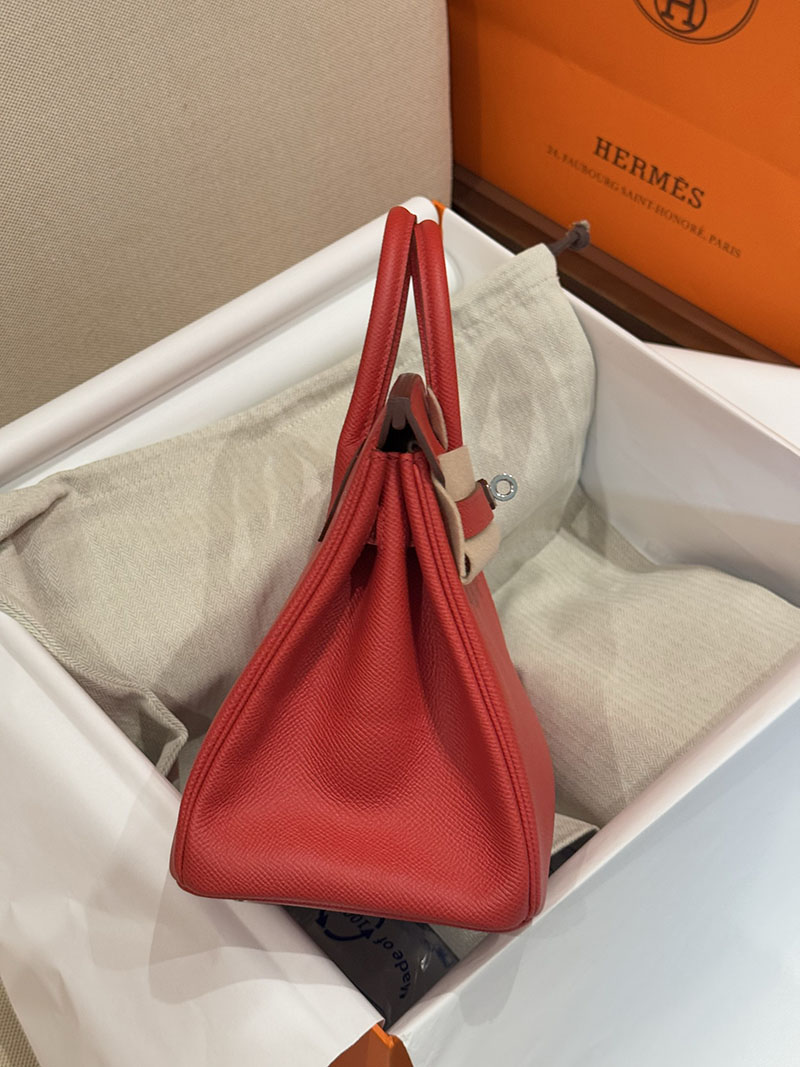 エルメスコピー通販 HERMES Birkin バーキン25 ルージュカザック ヴォーエプソン シルバー金具 2634666 バーキン25 スーパーコピー - 画像 (8)