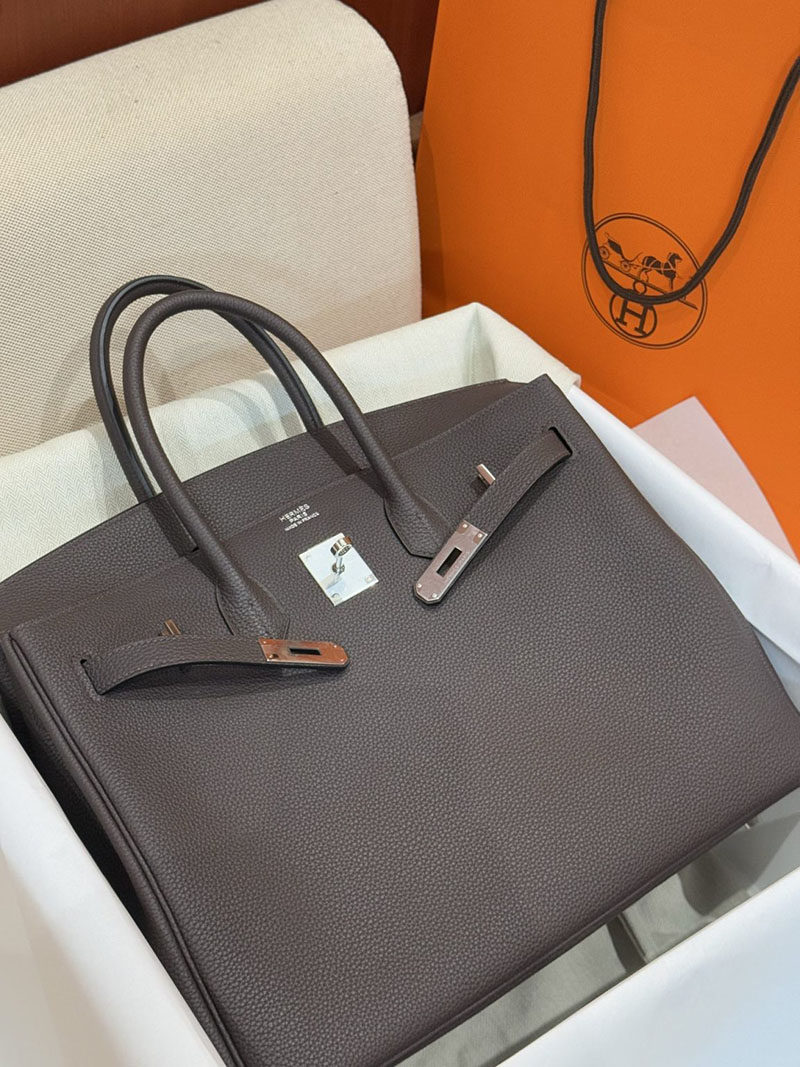 エルメスコピー通販 HERMES Birkin バーキン40 エベンヌ トゴ シルバー金具 H027633CK46 エルメスバーキン40コピー - 画像 (6)