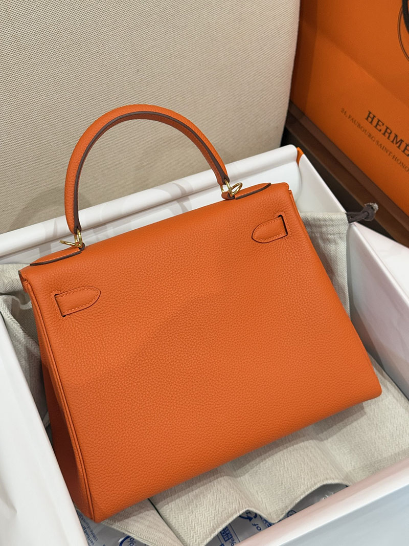 エルメスコピー通販 HERMES Kelly ケリー28 内縫い オレンジ トゴ シルバー金具 H027630CC93 エルメスケリー28内縫い - 画像 (8)