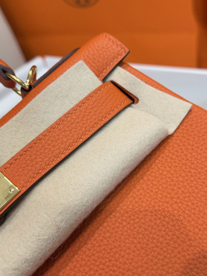 エルメスコピー通販 HERMES Kelly ケリー28 内縫い オレンジ トゴ シルバー金具 H027630CC93 エルメスケリー28内縫い - 画像 (6)