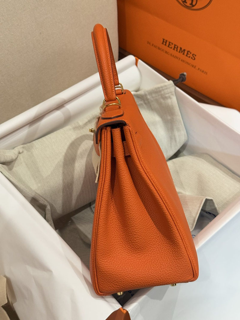 エルメスコピー通販 HERMES Kelly ケリー28 内縫い オレンジ トゴ シルバー金具 H027630CC93 エルメスケリー28内縫い - 画像 (4)