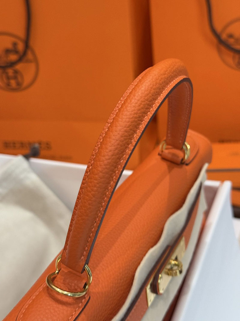 エルメスコピー通販 HERMES Kelly ケリー28 内縫い オレンジ トゴ シルバー金具 H027630CC93 エルメスケリー28内縫い - 画像 (3)