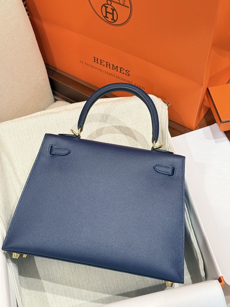 エルメスコピー通販 HERMES ケリー25 外縫い ブルーサフィール ヴォーエプソン ゴールド金具 H041000CC73 エルメス ハンドバッグ レディース - 画像 (5)