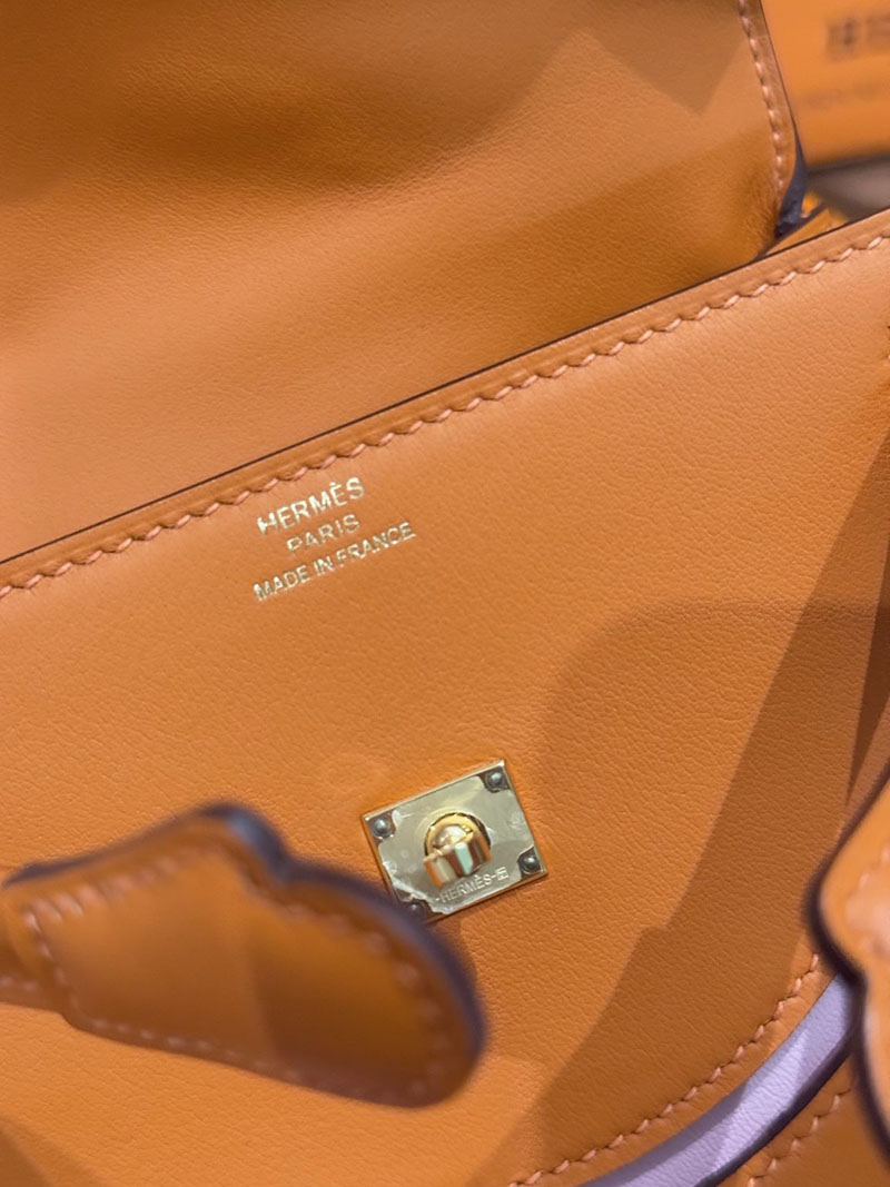 エルメスコピー通販 HERMES ケリードール オレンジ/ローズサクラ スイフト ゴールド金具 2634679 エルメス ケリードール バッグ - 画像 (9)