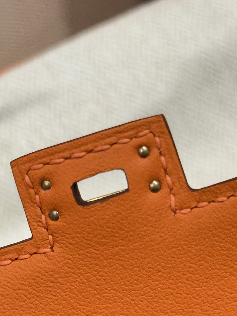 エルメスコピー通販 HERMES ケリードール オレンジ/ローズサクラ スイフト ゴールド金具 2634679 エルメス ケリードール バッグ - 画像 (6)