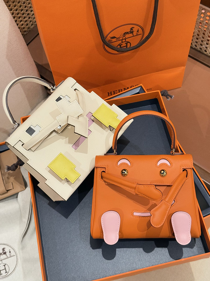 エルメスコピー通販 HERMES ケリードール オレンジ/ローズサクラ スイフト ゴールド金具 2634679 エルメス ケリードール バッグ - 画像 (5)
