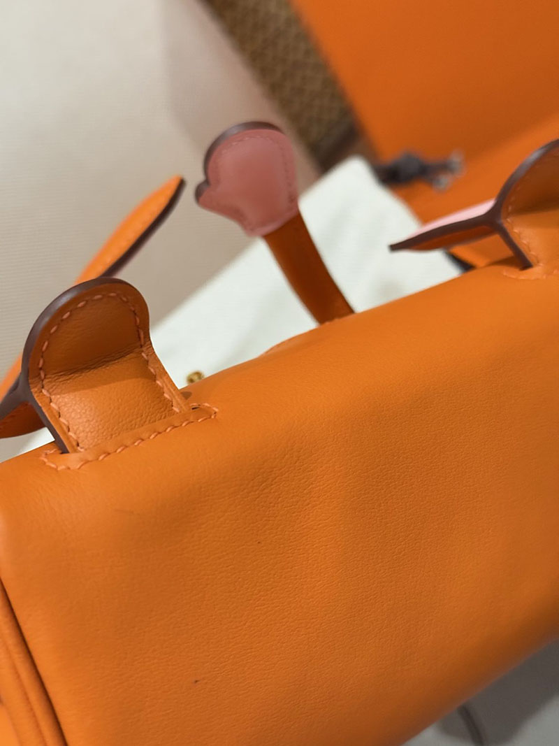 エルメスコピー通販 HERMES ケリードール オレンジ/ローズサクラ スイフト ゴールド金具 2634679 エルメス ケリードール バッグ - 画像 (4)