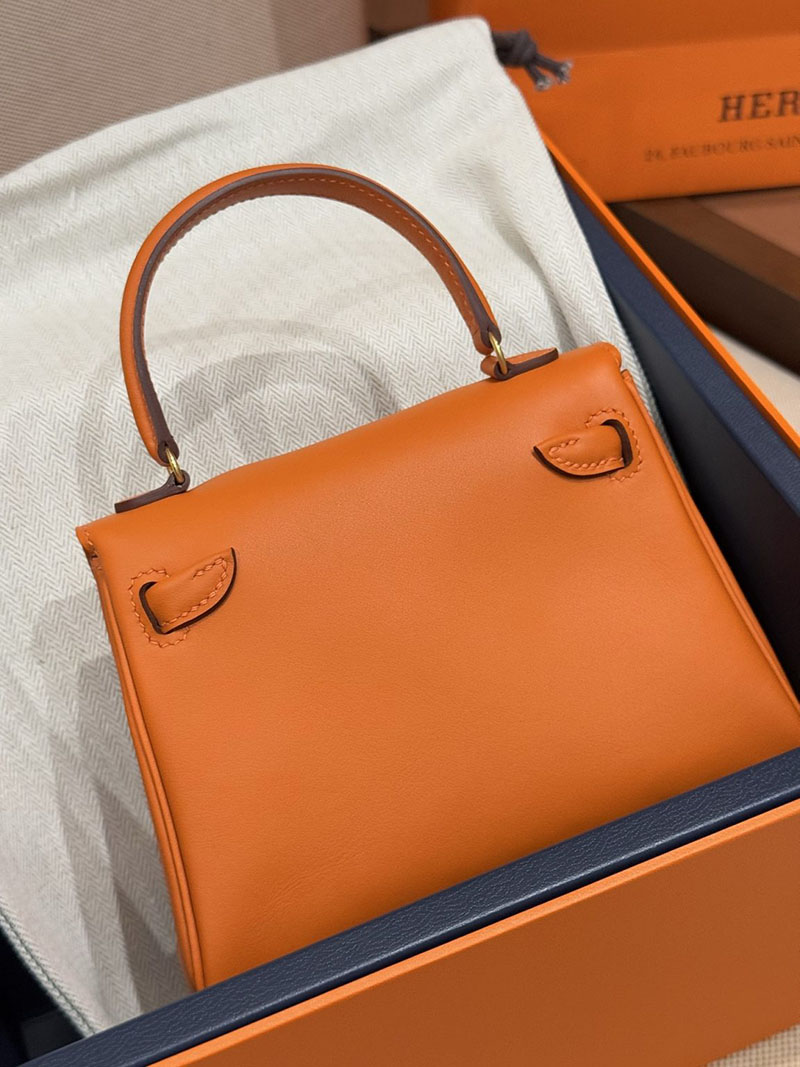 エルメスコピー通販 HERMES ケリードール オレンジ/ローズサクラ スイフト ゴールド金具 2634679 エルメス ケリードール バッグ - 画像 (3)