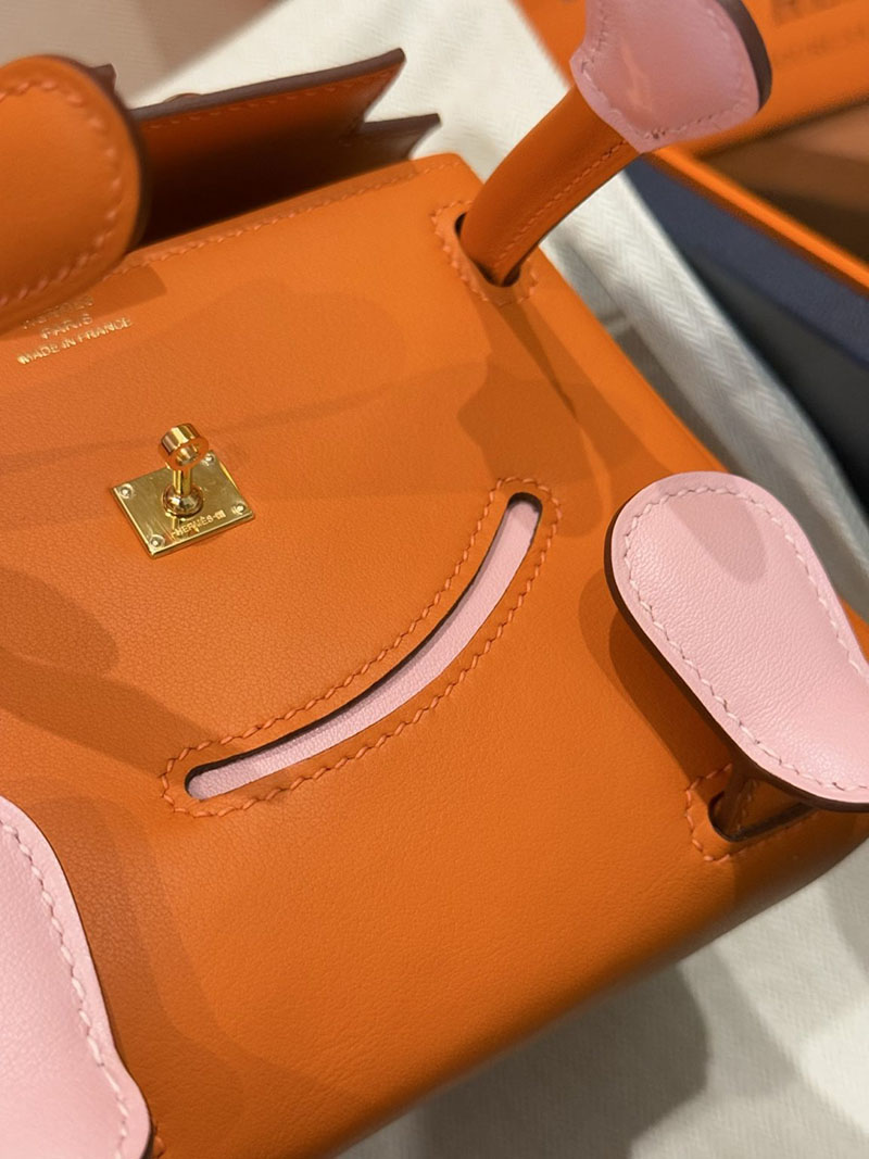 エルメスコピー通販 HERMES ケリードール オレンジ/ローズサクラ スイフト ゴールド金具 2634679 エルメス ケリードール バッグ - 画像 (12)