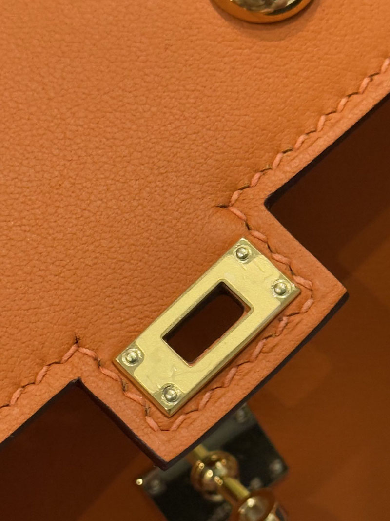 エルメスコピー通販 HERMES ケリードール オレンジ/ローズサクラ スイフト ゴールド金具 2634679 エルメス ケリードール バッグ - 画像 (11)