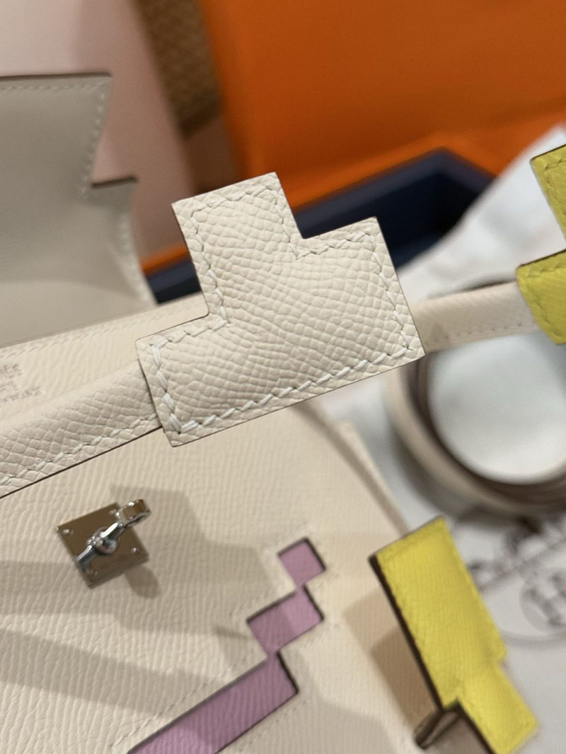 エルメスコピー通販 HERMES ケリードール ピクト ナタ/ライム/チャイ/モーヴシルベストル エプソン シルバー金具 2634680 ケリー バッグ 新作 - 画像 (9)