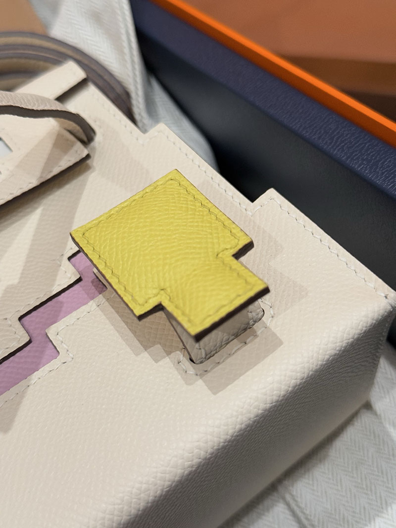 エルメスコピー通販 HERMES ケリードール ピクト ナタ/ライム/チャイ/モーヴシルベストル エプソン シルバー金具 2634680 ケリー バッグ 新作 - 画像 (6)