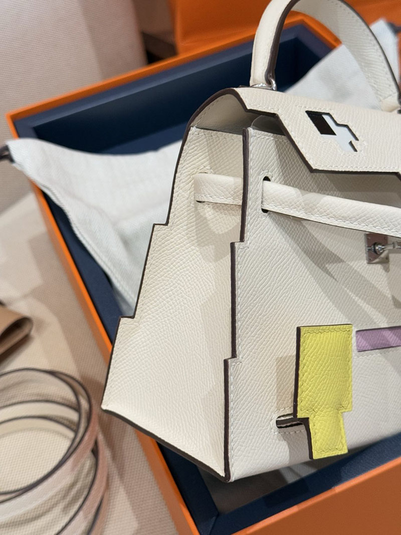 エルメスコピー通販 HERMES ケリードール ピクト ナタ/ライム/チャイ/モーヴシルベストル エプソン シルバー金具 2634680 ケリー バッグ 新作 - 画像 (3)