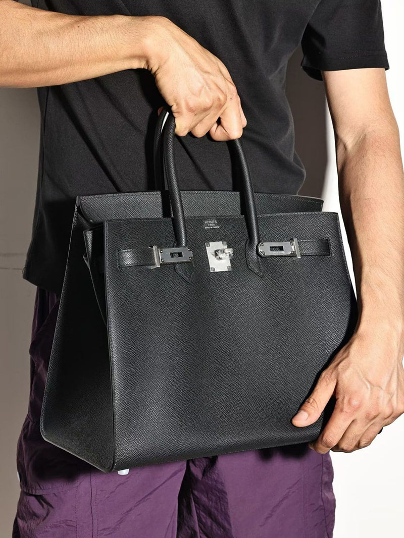 エルメスコピー通販 HERMES バーキン35 セリエ 黒 ブラック ヴォーエプソン シルバー金具2634686 エルメスバーキンメンズ35 - 画像 (4)