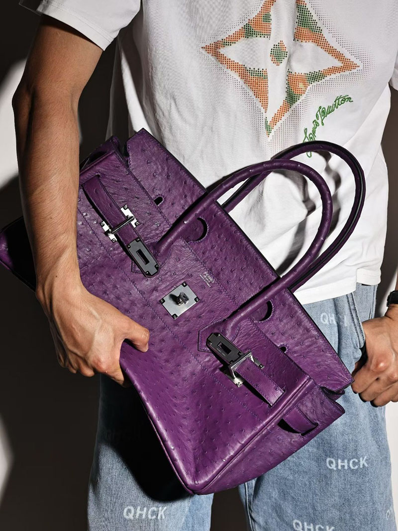 エルメスコピー通販 HERMES ショルダーバーキン42 アネモネ オーストリッチ シルバー金具 H044163CKP9 エルメスバーキンショルダー - 画像 (6)