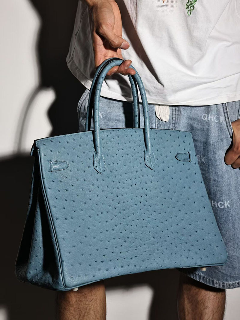 エルメスコピー通販 HERMES バーキン40 メンズ ブルージーン オーストリッチ ゴールド金具 H041707CC75 バーキン40 メンズ 定価 - 画像 (2)