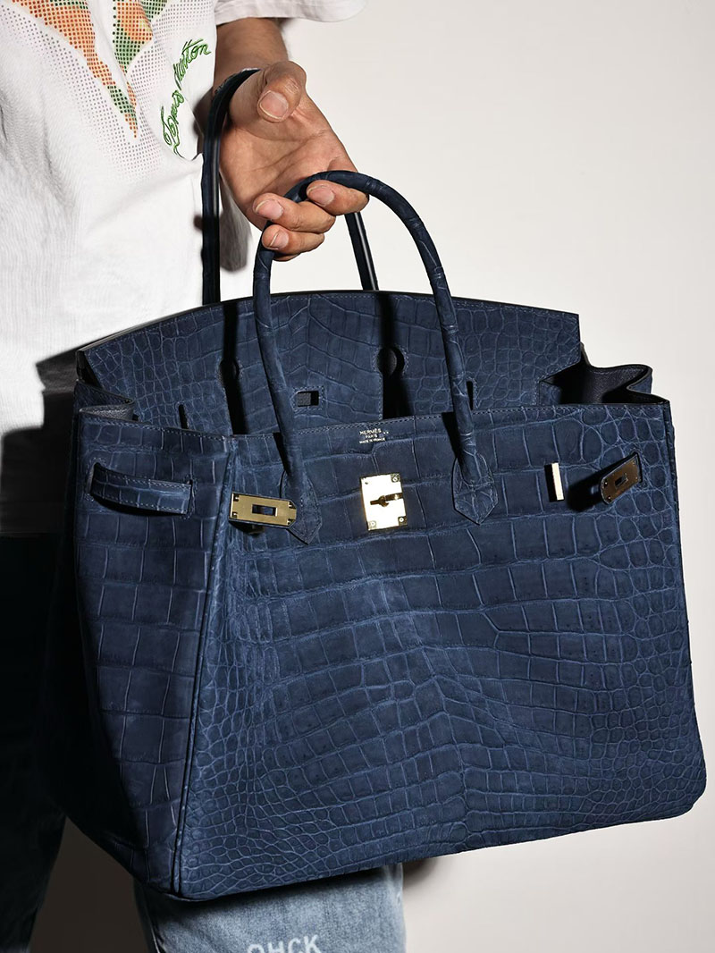 エルメスコピー HERMES バーキン45 ブルーサフィール クロコダイル ニロティカスマット ゴールド金具 2634692 エルメス バーキン メンズ 40 - 画像 (9)